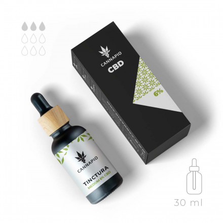 CBD Tinctura Focus 6% - přírodní full-spectrum olej 30ml Cannapio