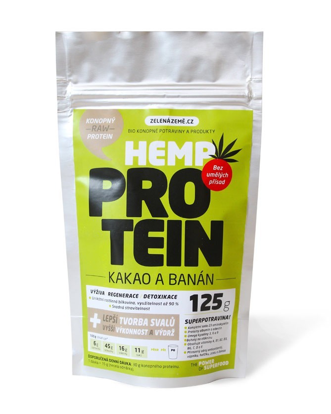 Zelená Země Konopný protein kakao/banán 125 g